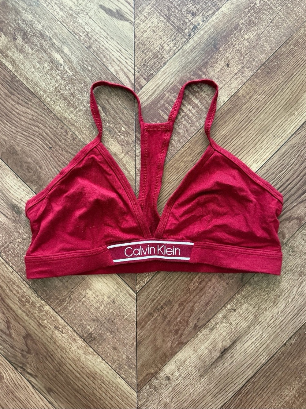 Calvin Klein Red Soft Cotton Racerback Bralette